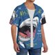 thumbnail image 2 of Balery Great White Shark Camisa Casual de Manga Corta con Botones para Hombre, Texturizada, Estilo Cubano, para Playa, Verano-3X-Large, 2 of 5