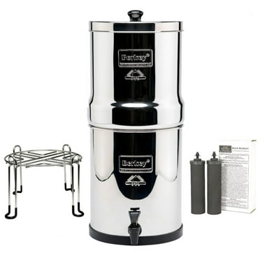 Big Berkey Water Purifier with 2 Black and Wirestand Accessory