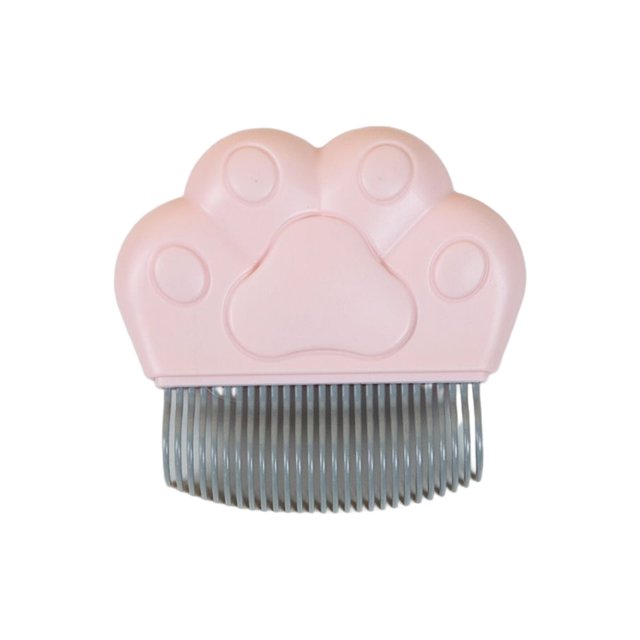 Peine de mano Greeniant para mascotas herramienta de aseo suave para masaje color rosa