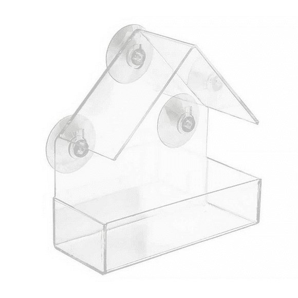 Outdoor Clear Window Bird Feeder - Strong Suction Cups, Acrylic Design, Ideal for Cardinals, Blue Jays, Finches, Wild Bird House Feeder for Outside Viewing