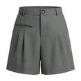 thumbnail image 5 of Women's Solid High Waist Pleated Shorts with Belt and Pockets, Elastic Casual Summer Style, 5 of 7