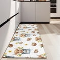 thumbnail image 4 of White Highland Cow Bucket Flower Pattern Kitchen Rug Mat,Kitchen Runner Rugs Non Skid Washable,Decorative Kitchen Floor Mats for Kitchen,Sink,Laundry,17"X47", 4 of 5