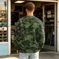 thumbnail image 5 of Men's Long Sleeve Crew Neck Casual Top, Camo Graphic Print, Loose Fit, Autumn Outdoor Outerwear For Male, 5 of 5