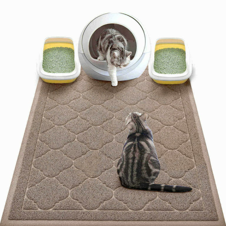 WePet Jumbo Cat Litter Mat, Kitty Litter Trapping Mess Mat Soft PVC Rug, 47 inch x 36 inch, Champagne, Size: 2XL 47 x 36'', Beige