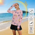 thumbnail image 5 of FORMRS Womens Long Sleeve Shirts UPF 50+ Sun Protection Quick Dry Fishing Hiking Tops, Size S-2XL, Pink Plaid Fruit Pattern, 5 of 8