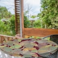 thumbnail image 2 of Ambesonne Leafy Design Fitted Round Tablecloth, Tropical Leaves Boho, 56"- 60" Diameter, Dark Maroon Multicolor, 2 of 5