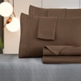 thumbnail image 4 of Lux Decor Collection Solid Bed Sheet Set, 4 Piece Deep Pocket Microfiber Twin XL Bed Sheets (Twin XL, Brown), 4 of 4