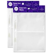 Binder Page Protectors for 4x6 Recipe Cards or Photos, 25 count (Pack of 2) | Plastic Protective Sleeves fit 8.5x9.5 inch 3 Ring Binders by Jot & Mark