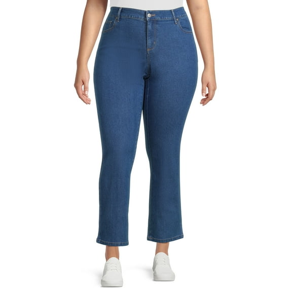 JMS Just My Size by Hanes 5 Pocket Stretch Jeans, Women's Plus and Women's Plus Petite, Sizes 16W-26W