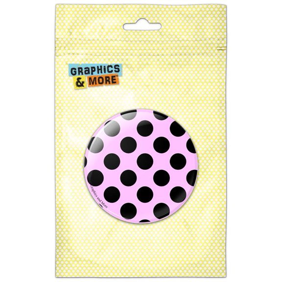 Polka Dots Black Pink Pinback Button Pin Badge