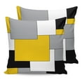 thumbnail image 7 of Outdoor Throw Pillow Cover Abstract Modern Geometric Art Waterproof Cushion Covers 2 Pack Yellow Gray Black White Color Block Pillow Cases Home Decoration for Patio Garden Couch Sofa, 7 of 7
