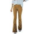thumbnail image 2 of ERTUTUYI Women Corduroy Flare Pants Elastic Waist Bell Bottom Trousers Khaki S, 2 of 7
