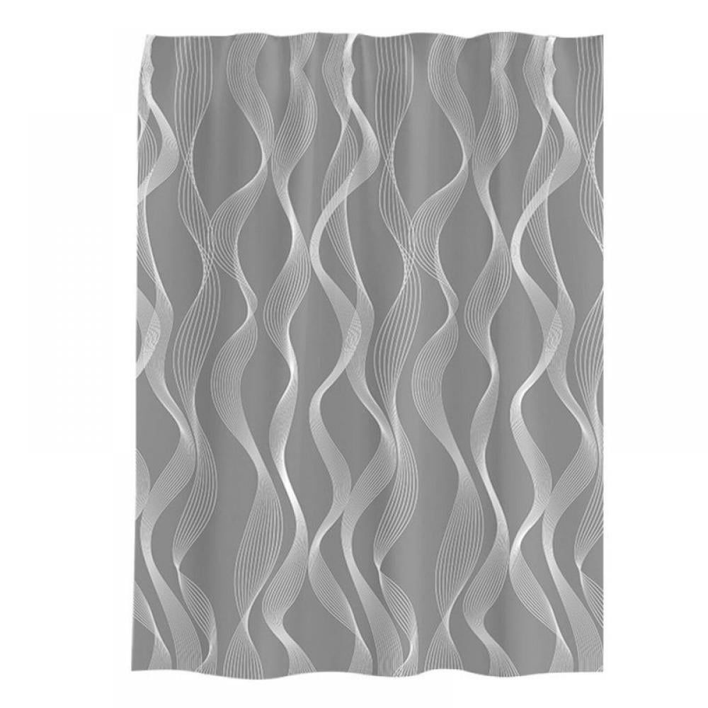 2022 New Thickened Waterproof Simple Print Shower Curtain Premium Grey