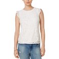 thumbnail image 1 of Blusa de punto con aleteo maison Jules para mujer blanco roto grande, 1 of 1