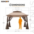 thumbnail image 5 of Sunjoy Tawney 11 ft. x 11 ft. Brown Pop Up Portable Steel Gazebo, 5 of 7