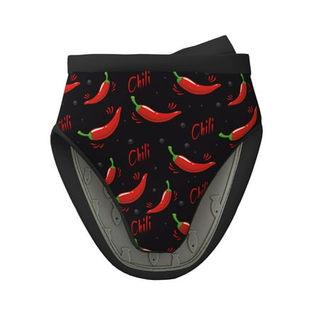 

Qekee Red Hot Chili Print Non-Slip Mini Oven Mitt Silicone Oven Mitts Heat Resistant Kitchen Mittens Pinch Mitts Cooking Mitts