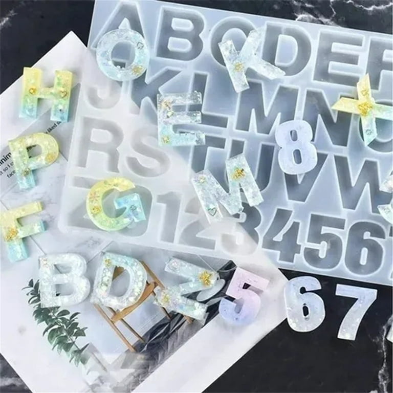 shynek Resin Keychain Molds, Shynek Silicone Resin Kit with Alphabet Mold, Epoxy  Resin, Keychain Tassels and Pin Vise Set for Resin