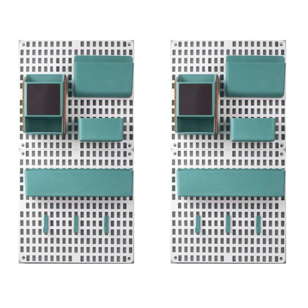 Juego de 2 tableros de clavijas de montaje combinados para el hogar Stora Shelving Izer No Punng Peg Board