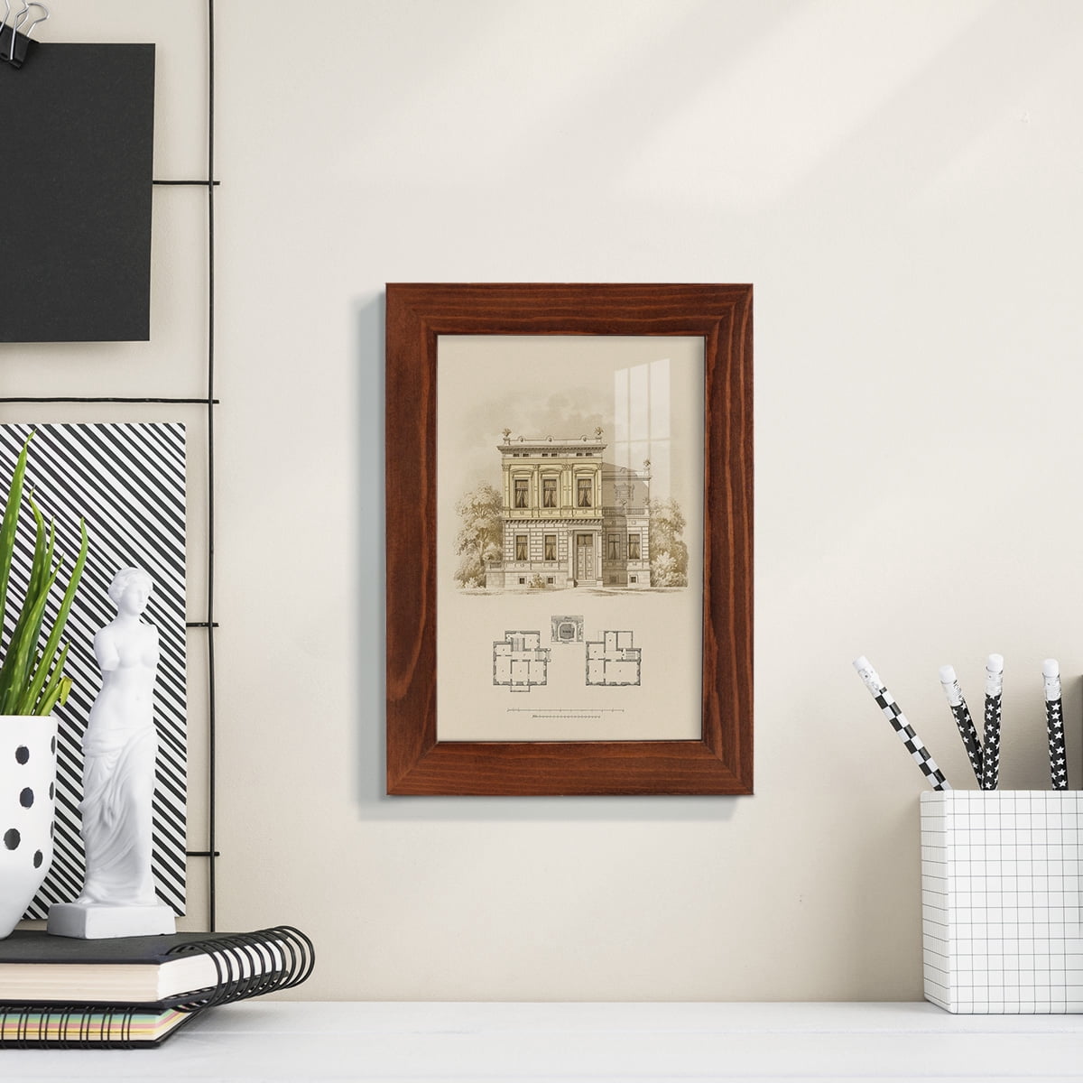 Estate and Plan III -Framed Print w/glass-Chestnut