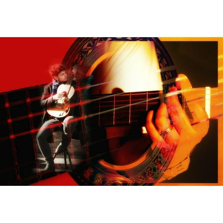 Canvas Print Guitar Grip Guitar Player Hand Guitar Handle Stretched Canvas 10 x (Ten Best Guitar Players)