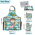 thumbnail image 3 of Cute Colorful Pig Crocodile Tiger 5 Pcs Kitchen Set Heat Resistant Oven Mitts and Non-Slip Pot Holders with Adjustable Cooking Apron, 3 of 6