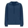 thumbnail image 4 of Quarter Zip Pullover Women Sherpa Sweatshirts No Hood Long Sleeve Oversized Loose Fit Fleece Sweater with Kangaroo Pockets Warm Winter Thermal Clothes, 4 of 8