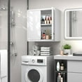 thumbnail image 6 of JessieMal Metal Wall Cabinet, Wall Mounted Storage Cabinet with Lock for Garage Storage, White Floating Cabinet with Doors and Adjustable Shelf for Utility Room, 6 of 8