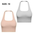 thumbnail image 2 of Dinheiro 2 sujetadores deportivos para mujer, camisetas de entrenamiento, correas anchas, yoga, gimnasio, fitness, top de fitness, gris+rosa, 10,, 2 of 8