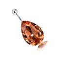 thumbnail image 2 of Water Drop Crystal Navel Buckle Belly Ring Piercing Body Inlaid Button Q00220, 2 of 3