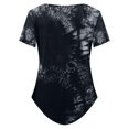 thumbnail image 6 of USSUMA Womens Tops Casual Women Classic Summer Floral Print Short Sleeve Plus Tunics Irregular Hem Tunic Tops Flowy Blouses Shirt Ladies Tops Trendy, 6 of 7