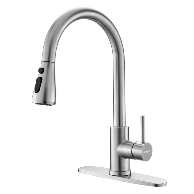 Grifo de cocina Ibergrif extraíble de níquel cepillado 37 cm