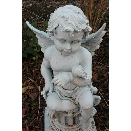 Child Sculpture - Framed Art For Your Wall Cherub Child Statue Decoration Angel Sculpture 10x13 Frame