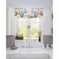 thumbnail image 2 of Happy Easter Valance for Windows Floral Eggs Curtains Valances Butterfly Rod Pocket Valance Window Treatments Spring Holiday Short Curtains for Kitchen Living Room Bedroom Bathroom 54x18 Inch, 2 of 6