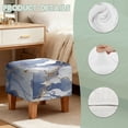 thumbnail image 7 of SCRAWLGOD Marble Print Navy White Ottoman Cover Square Stretch Slipcover for Square Ottomans, Anti-Slip Footstool Cover with Elastic Bottom, 7 of 7