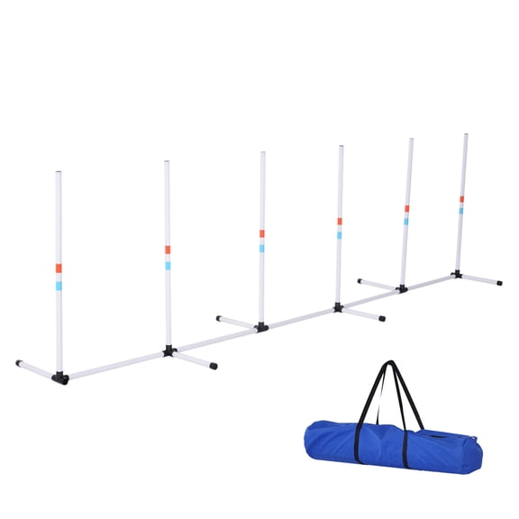 Dog Agility Weave Poles Set - Adjustable Obstacle Course for Training, Portable with Storage Bag, Outdoor Exercise Equipment