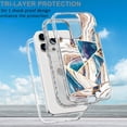 thumbnail image 6 of Allytech Marble Case for Apple iPhone 15 Pro Max 5G 6.7", Hybrid Hard PC Soft TPU Rubber Three Layer Rugged Heavy Duty Shockproof Drop Proof Women Girl Cover for iPhone 15 Pro Max, Blue White Marble, 6 of 7