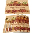 thumbnail image 1 of Ensemble de 6 Sets de Table de l'Action de Grâce, Citrouilles de Récolte d'Automne en Coton Lin Résistant aux Taches, Sets de Table Lavables Décoration pour Table de Cuisine, Automne, 1 of 6