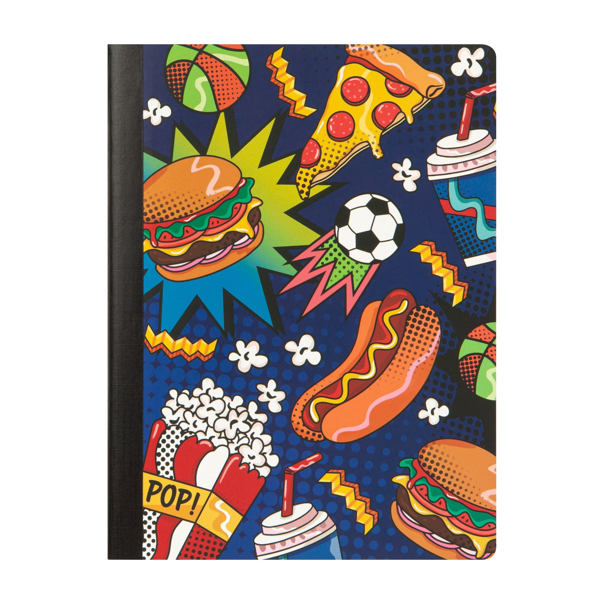 Pen+Gear Composition Notebook, College-Ruled, 7.5"x 9.75", Blue Sports Food, 80 Sheets