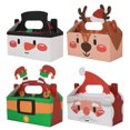 thumbnail image 6 of 4pcs Christmas Gift Packaging Box Set, containing four handheld containers perfect for cookies, cakes, and holiday treats, making excellent party favors and special gathering accessories, C, 6 of 7