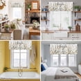 thumbnail image 5 of Pastoral Botanical Kitchen Curtain Valances for Windows Farmhouse Short Curtains, Vintage Fall Wheat Autumn Botanical Rod Pocket Valance Curtain for Bedroom Cafe Living Room 60"x18", 5 of 8