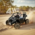 thumbnail image 6 of Wisairt 24V Ride on Toys 4WD Ride on Cars with Remote Control, 2 XL Seater Electric Car for Kids, Power Car Wheels, UTV w/ 4 Motors, Music, Lights, 3 Speeds, Black, 6 of 11