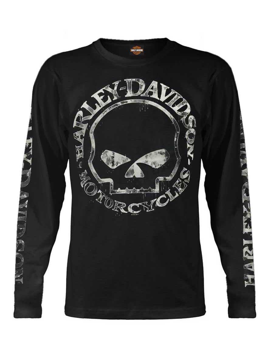 Men's Shirt, Hand Made Willie G Skull Long Sleeve 30294032, Harley 