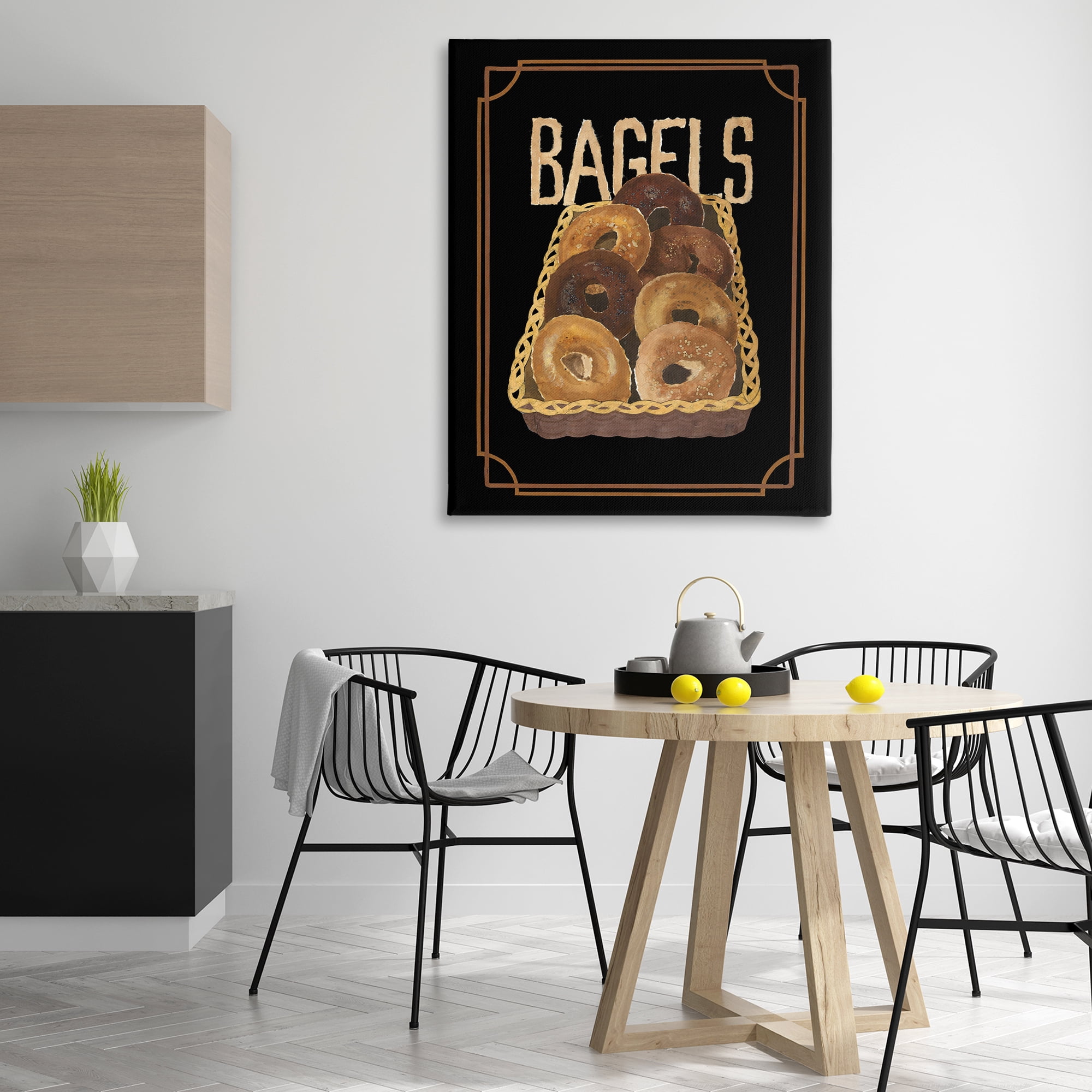 Stupell Industries Basket Of Bagels Food & Beverage Painting Gallery Wrapped Canvas Art Print Wall Art, 36 x 48