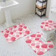 thumbnail image 2 of Pink Moroccan Bathroom Rugs Set Abstract Gradient Gold Pink Geometric Non Slip Absorbent Soft Bath Mats 3 Piece Set with Bathroom Rug, U-Shaped Floor Mat, Toilet Seat Cover Large Size, 2 of 9