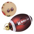 thumbnail image 3 of OULII 12Pcs Christmas Football Hanging Decorations Brown Plastic Rugby Balls for Holiday Tree, 3 of 8