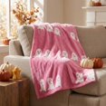 thumbnail image 3 of OCCOA Ghost Blanket Pinky Halloween Throw Blanket 39x29in Cute Ghost Pattern Soft Cozy for Bedroom Sofa Couch Bed Fall Festival Home Decoration Gift, D, 3 of 6