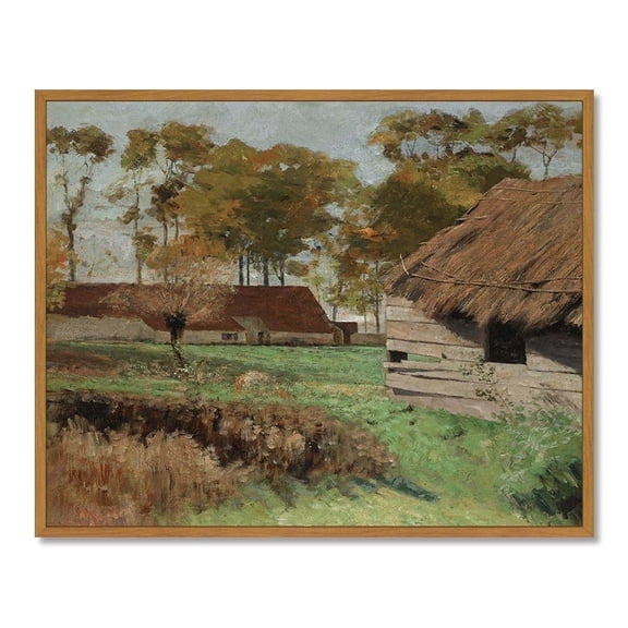 Drsoum Vintage Countrysid Framed Wall Art Classic Retro Barn Landscape Rustic Wall Prints Farmhouse Kitchen Bathroom Office Decor 8x10in Natural Framed