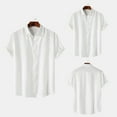thumbnail image 2 of Fashion Summer Men's Short Sleeve Solid Lapel Shirt - Simple Style for Beach, Daily & All Seasons, 2 of 6