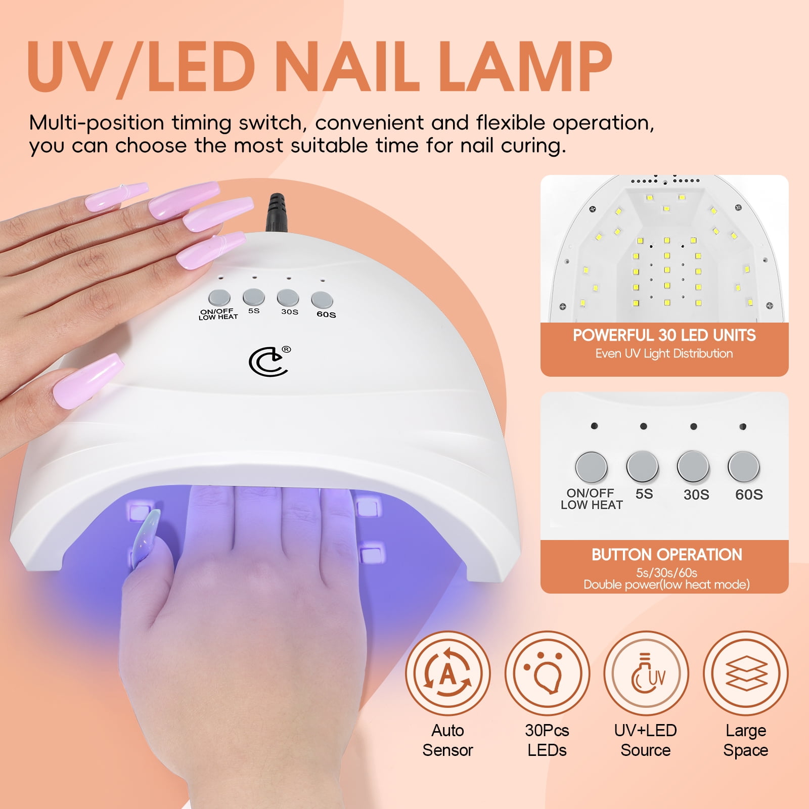 COSCELIA 53pcs Gel Nail Polish Kit with U V light and Drill 35 Colors Gel Polish 5pcs Top Base Coat Nail Art DIY at Home for Women