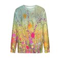 thumbnail image 4 of Qertyioot Hauts de Mode pour Femmes, Chandail en Molleton Imprimé à Manches Courtes et Col Rond, 4 of 5